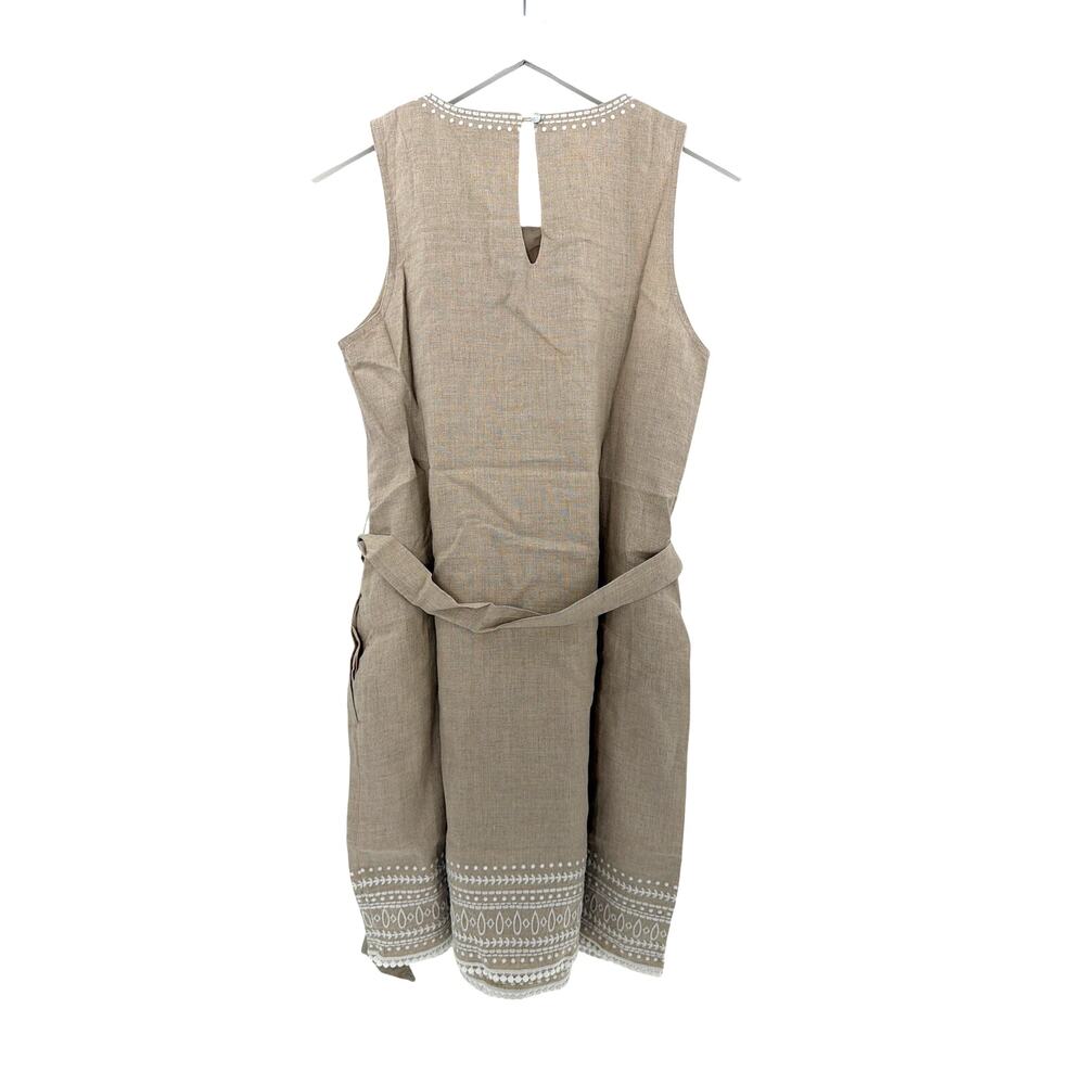 Tommy Bahama Natural Linen Two Palms Embroidered Linen Shift Dress Size S - Picture 9 of 10